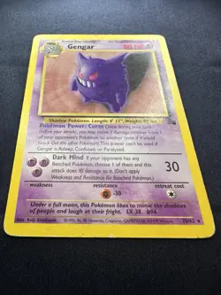 Gengar - 20/62 - Rare - Unlimited Edition MP, English Pokemon Fossil FREE SHIP - Image 3