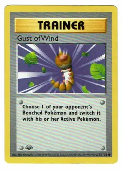 🚨 Pokemon - Gust of Wind Base Set Trainer (Shadowless) 1st Edition 93/102 - Image 1