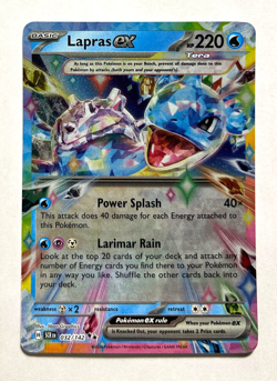 Pokemon Stellar Crown - LAPRAS EX - DOUBLE RARE - 032/142 - NM/M - Image 1