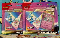 Pokemon TCG Prismatic Evolutions Tech Sticker Collection Blister Set of 2 Sealed - Image 1