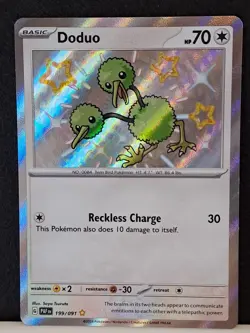 Pokemon TCG Doduo Scarlet & Violet: Paldean Fates 199/091 Baby Shiny Rare NM/MT - Image 1