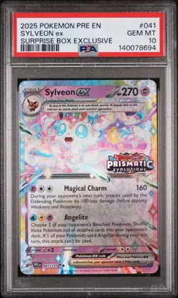Pokemon TCG Prismatic Evolution Sylveon Ex #41 Surprise Box Exclusive PSA 10 - Image 1