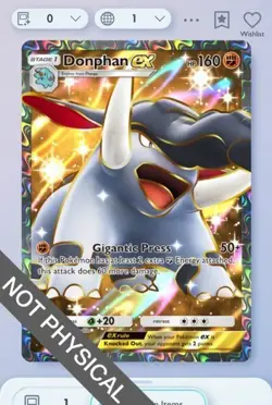 Pokemon TCG POCKET - Donphan Full Art 2⭐, Wisdom of Sea and Sky, English - Image 1