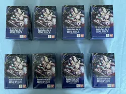One Piece Card Game THE AZURE SEA'S SEVEN Double Packs (OP14-EB04) Lot of 8 New! - Image 1