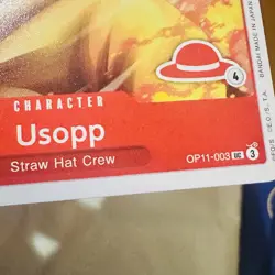 Usopp, OP11-003, UC, english, one piece card, RED STRAW HAT LOGO 4 - Image 2