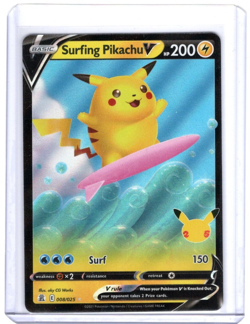 Surfing Pikachu V 008/025 - 25th Celebrations Anniversary - NM Pokemon Card TCG - Image 1