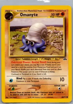 Omanyte 60/75 Non Holo Neo Discovery - Pokemon Card - LP - Image 1
