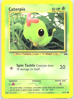 Caterpie 53/75 Non Holo Neo Discovery - Pokemon Card - NM - Image 1