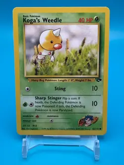 Koga's Weedle Pokemon Card Gym Challenge Set #82 Vintage Lightly Played TCG - Image 1