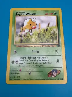 Koga's Weedle Pokemon Card Gym Challenge Set #82 Vintage Lightly Played TCG - Image 3