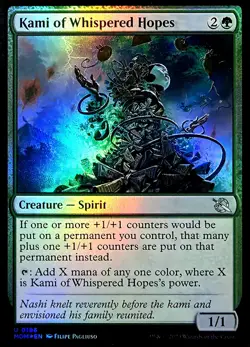 X 1 March of the Machine FOIL Kami of Whispered Hopes 196 MTG Magic - Image 1