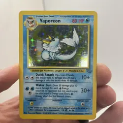 1999 Pokemon TCG Vaporeon Jungle Holo Unlimited Rare Card 12/64 - Image 1