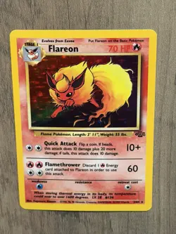Pokemon TCG Flareon Jungle 3/64 Holo Unlimited Holo Rare - Image 1