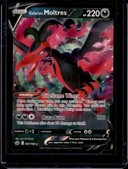 2021 Pokemon SWSH Chilling Reign Galarian Moltres V #097/198 - Image 1