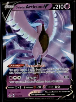2021 Pokemon SWSH Chilling Reign Galarian Articuno V #058/198 - Image 1