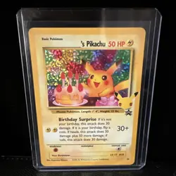 Pokemon TCG Pikachu 25 Birthday Celebrations Holo Black Star Promo SWSH LP - Image 1