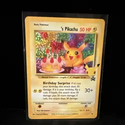Pokemon TCG Pikachu 25 Birthday Celebrations Holo Black Star Promo SWSH LP - Image 3