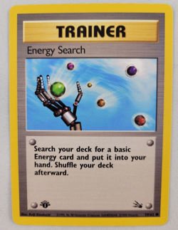 1999 Pokemon Fossil - 1st Edition - Energy Search Trainer - 59/62 - Image 1