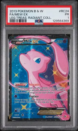 2013 POKEMON B&W LEGEND TREASURES RADIANT COLL #RC24 FULL ART/MEW EX PSA 1 - Image 1