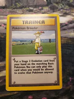 Pokemon Breeder 76/102 Pokemon Card Base Set Rare Trainer MP - Image 1