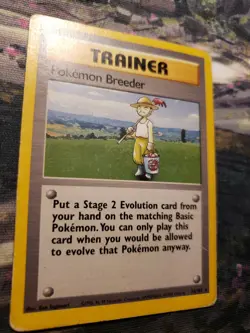 Pokemon Breeder 76/102 Pokemon Card Base Set Rare Trainer MP - Image 2