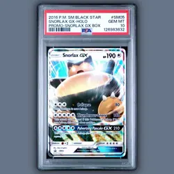 2016 POKEMON SM BLACK STAR PROMO SNORLAX GX BOX #SM05 SNORLAX GX-HOLO PSA 10 - Image 1