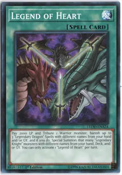 Yugioh - Legend of Heart LEDD-ENA24 1st Edition - Legendary Dragon Decks - Image 1
