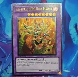 YuGiOh Elemental HERO Nova Master GENF-EN093 1st Edition Ultimate Rare LP - Image 1