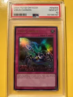 YuGiOh VIRUS CANNON #KC01-EN056🔥PSA 10 GEM🔥UNLIMITED EDITION-2024 ULTRA RARE - Image 1