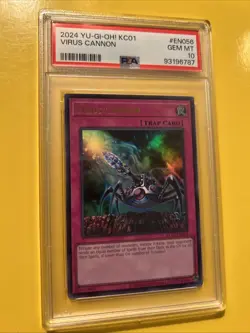 YuGiOh VIRUS CANNON #KC01-EN056🔥PSA 10 GEM🔥UNLIMITED EDITION-2024 ULTRA RARE - Image 4