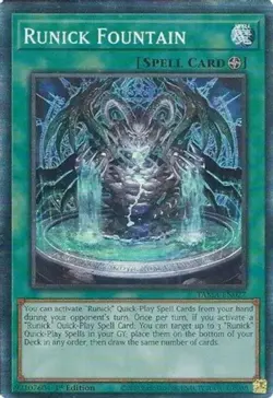 Yugioh! Runick Fountain - TAMA-EN027 - Collector's Rare - 1st Edition Near Mint, - Image 1
