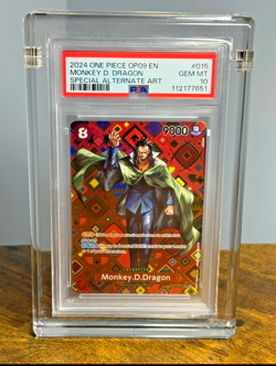 One Piece Card Monkey D. Dragon OP07-015 OP09 SP Alt Art PSA 10 Rare - Image 1