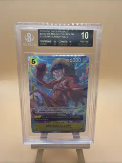*POP 2* BGS 10 BLACK LABEL ONE PIECE PROMOS ILLUSTRATION BOX VOL3 MONKEY.D.LUFFY - Image 1