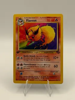 Pokemon TCG Jungle Flareon First Edition Non-Holo Card #19/64 LP - Image 1