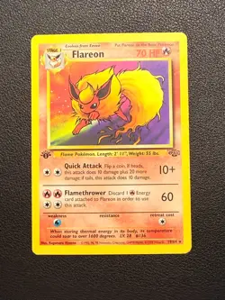 Pokemon TCG Jungle Flareon First Edition Non-Holo Card #19/64 LP - Image 3