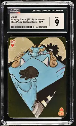 CGC 9 Jinbe 10 OF HEARTS Playing cards 2024 One Piece Golden Deck - Image 1
