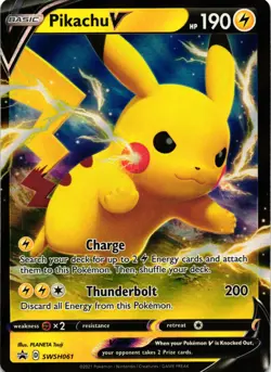 Pikachu V SWSH061 Black Star Promo Pokemon Sword & Shield Ultra Rare NM/M Card - Image 1