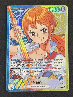 One Piece TCG Nami OP11-041 Leader Alternative Art Card English NM - Image 1