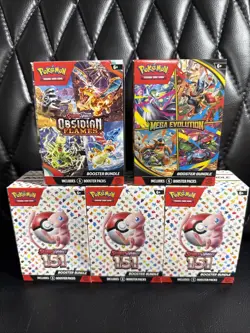 Pokemon 151 Booster Bundle, Obsidian And 1 Mega Evo *EMPTY* Boxes *NO* Cards! - Image 1