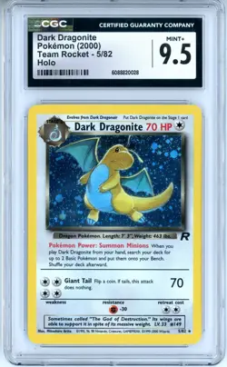 CGC MINT+ 9.5 Pokemon Trading Card Game Dark Dragonite 5/82 Team Rocket Holo - Image 1