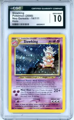 CGC GEM MINT 10 Pokemon Trading Card Game Slowking 14/111 Neo Genesis Holo - Image 1