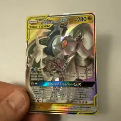 Pokemon TCG Arceus & Dialga & Palkia GX 156/236 Cosmic Eclipse Ultra Rare Card - Image 1