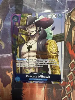 Bandai One Piece Card Game Dracule Mihawk Winner Promo Character - Image 1