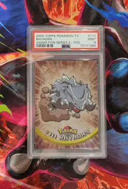 Rhyhorn, 2000, Foil TOPPS Series 2 - Holo, #111 Pokemon TCG Card, PSA 9 - Image 1