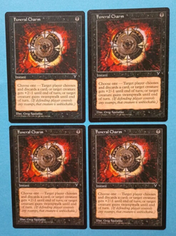 Magic the Gathering MTG Visions FUNERAL CHARM X 4 VLP/EX C 1997 Vintage! - Image 1