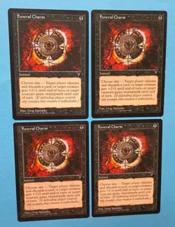 Magic the Gathering MTG Visions FUNERAL CHARM X 4 VLP/EX C 1997 Vintage! - Image 2