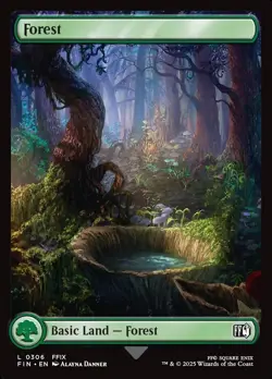 MTG Final Fantasy *FOIL* FULL ART L Forest #0306 - Image 1