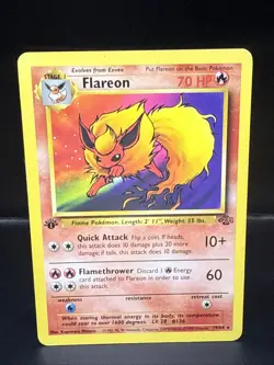 Pokemon TCG Flareon 1st Edition Non-Holo Jungle (1999) 19/64 WOTC - Image 2