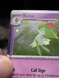 Pokemon Kirlia Cosmos Holo With SWIRL 059/132 Mega Evolution Near Mint - Image 2