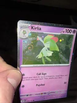 Pokemon Kirlia Cosmos Holo With SWIRL 059/132 Mega Evolution Near Mint - Image 3